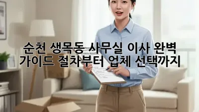 순천 생목동 사무실 이사, 완벽 가이드! 절차부터 업체 선택까지